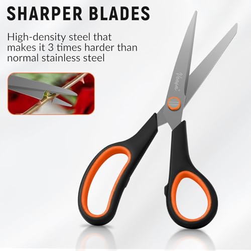 VEESA Titanium Scissors Set of 3, Ultra Sharp Stainless Steel