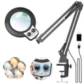 KIRKAS 12X Magnifying Glass with Light and Stand, Overhead Dual Knob - size: 12X 22 INCH Clamp