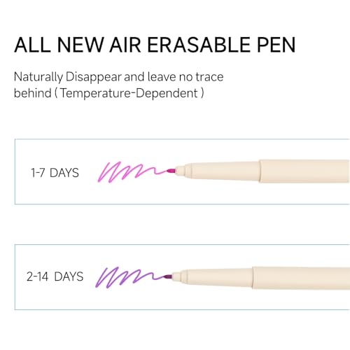 KEARING Pink Air Erasable Fabric Marker - Disappearing Sewing Pen 1-7 Days - style: EAP10(Air-Pink)