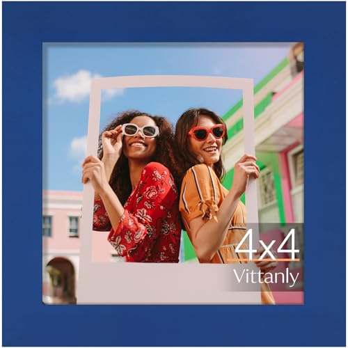 Vittanly 4x4 Picture Frame for Wall or Tabletop, Royal Blue - color: Royal Blue, size: 4x4