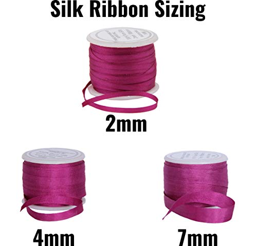 Threadart Cocoa 7mm 100% Pure Silk Ribbon - Single Spool - color: COCOA, size: 7MM
