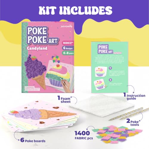 jackinthebox Poke Art Candyland Crafts Kits for Kids, Girls Gift, Ages 4-8 - style: Candyland