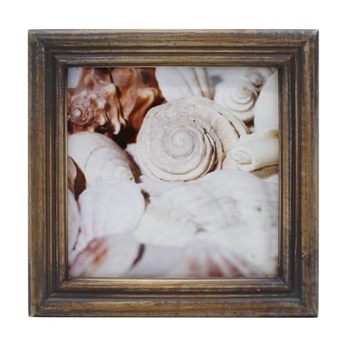 CVHOMEDECO. 6x6 Picture Frame Made of Solid Wood High Definition Glass Rustic Antique Designs Small Photo Frame for Tabletop Display and Wall Mounting, Distress Brown - color: Distress Brown B, size: 6" X 6"