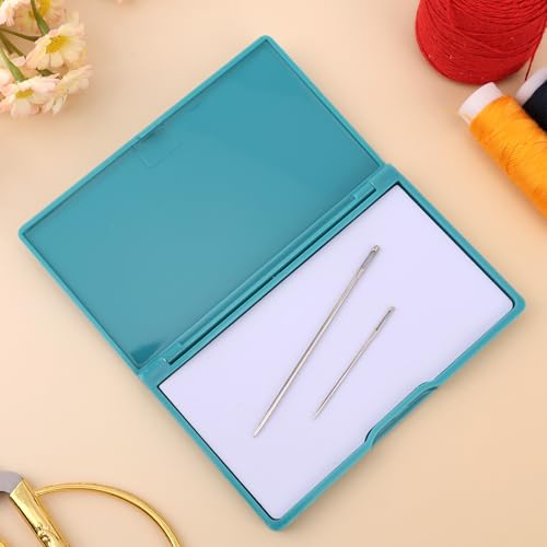 Magnetic Needle Case, Portable Travel Embroidery Needle Tin Holder Organizer Rectangle Strong Magnet Sewing Pin Storage Box for Sewing Enthusiasts Quilting Tailoring & Craft Supplies (Dark Blue) - color: Dark Blue