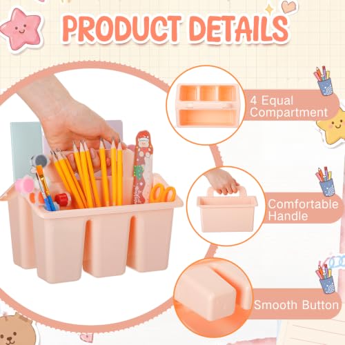 WILLBOND 12 Pcs Classroom Storage Caddies Stackable Utility Caddy, Pink - color: Pink