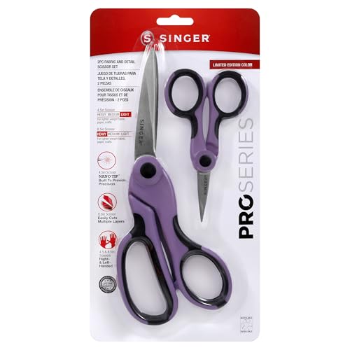 SINGER ProSeries™ Fabric & Detail Sewing Scissors Set, Lilac, 2 Count