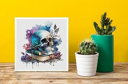 Moohue Stamped Cross Stitch Kits for Adults Clearance Skull 14CT Pre Printed Cross Stitch Kits for Beginners (Skull 4) - color: Skull 4