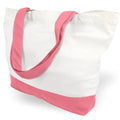 TOPDesign 1-Pack Super Strong Large 12oz Cotton Canvas Tote Bag, Reusable Grocery Shopping Cloth Bag, Fashionable Two-Tone Tote for Crafts, DIY Your Creative Designs - color: Rose Pink/White