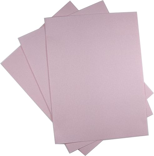KCS 3 pc of 12" x 18"(30cmx45cm) Counted Cotton Aida Cloth Cross Stitch Fabric (Pink,18CT) - color: Pink, size: 18CT