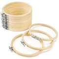 GIEMSON Embroidery Hoop 6 Inch 12 Pieces Embroidery Hoops Bamboo Circle Cross Stitch Hoop for Embroidery Art Craft Sewing - size: 6 inch