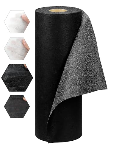 FIVEIZERO Medium Weight Non-Woven Fusible Interfacing for Sewing-12in×30yd - color: black-medium, size: medium weight