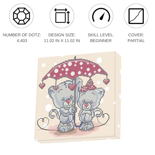 DIAMOND DOTZ Its Raining Love Diamond Painting Kit for Adults with Gems - color: Its Raining Love