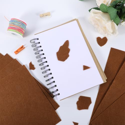 10 Pcs Brown Felt Sheets, 8" X 12" Soft Felt Sheets for Crafts, Felts Sheet for Crafts Sewing Quilting Project Patchwork