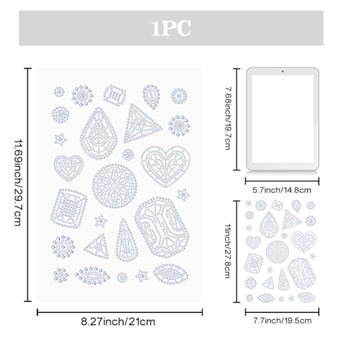 26 Pcs Diamond Pattern Iron on Rhinestones Transfer, Bling Crystal Clothing Repair Applique Heat Transfer Patches for T-Shirt Vest Shoes Hat Jacket Pants Bags Decor - style: Mixed Shapes