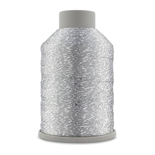 YarnArt Camellia Metallic Shimmer Fine Yarn – Polyester & Metallic Thread for Crochet, Embroidery & Jewelry Making – 20g & 50g Skeins, 192m (Gray, 50g Skein) - color: Gray, size: 50g Skein