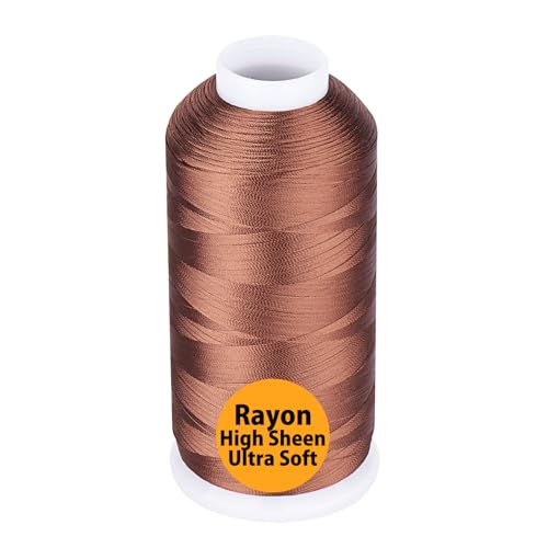 Simthread Rayon Embroidery Thread 5500 Yards, 40wt 100% Rayon Viscose for Commercial and Domestic Machines - Sienna 1058 - color: Sienna1058