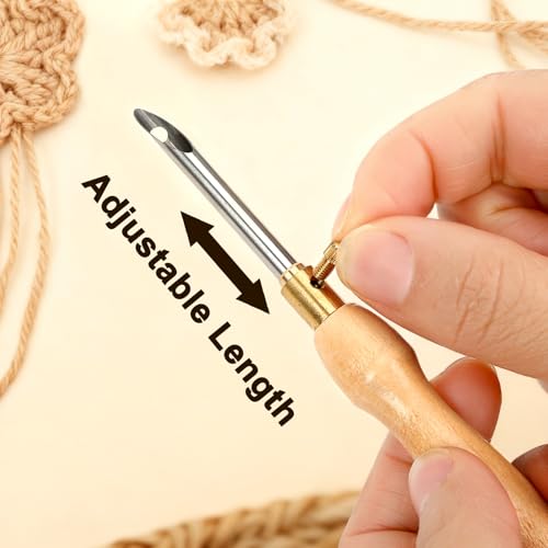 AUGSUN 39Pcs Punch Needle Embroidery Kit Fabric Craft Supplies for DIY Gift