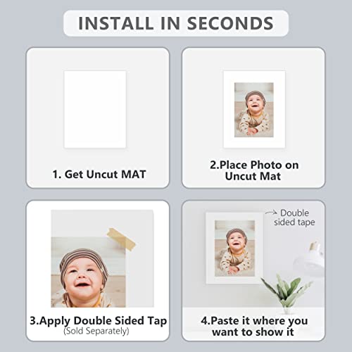 10 Pack Backing Boards, 13x19 Acid-Free Uncut White Mat Boards - size: 13X19