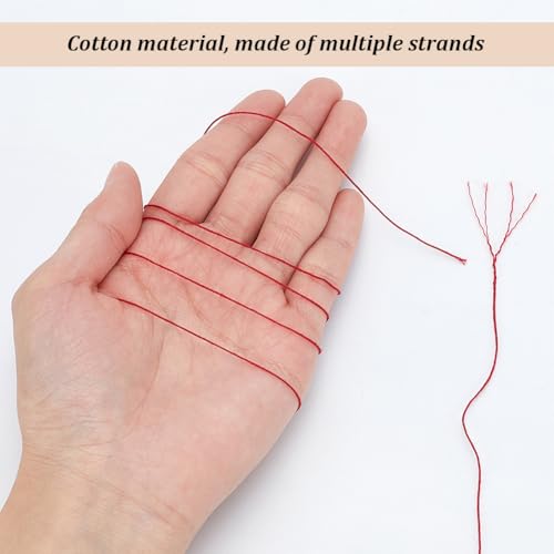 FREEBLOSS 300 Yards Sashiko Thread 6 Skeins 100% Cotton Cord Wine Red Japanese Embroidery Sashiko Threads for Hand Sewing Thick Sashiko Thread for Japanese Embroidery Supplies Embroidery Floss - color: Red