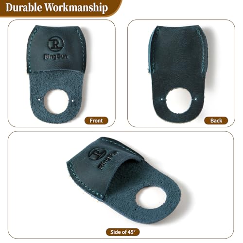 Ringsun Thumb Guard Wood Carving Tools, Leather Finger Protector, Handmade Carpenter Working Carving Kit Accessories, Blue - color: Blue