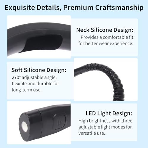 Neck Reading Light, Rechargeable Book Light, 3 Color Modes - style: Classic