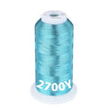 Simthread 2700 Yards Metallic Embroidery Machine Thread - Aquamarine MS-012, 40wt High-Sheen King Spool, Smooth Running & Break Resistant for Commercial & Home Embroidery Machines - color: Aquamarine MS-012