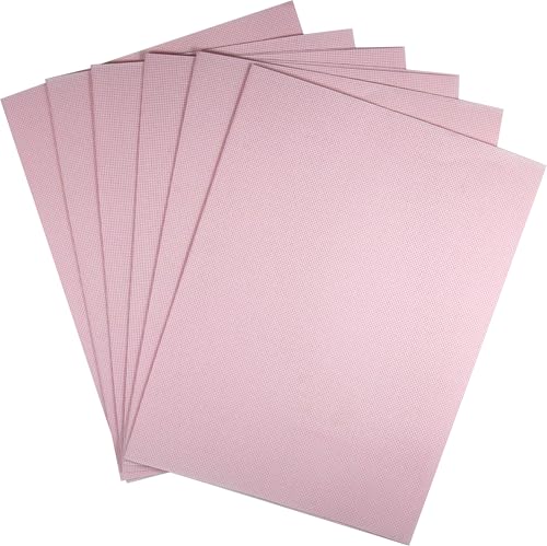 KCS 4/6 pc of 12" x 18"(30cmx45cm) 18CT Counted Cotton Aida Cloth Cross Stitch Fabric (6 pc, Pink) - color: Pink, size: 6 pc