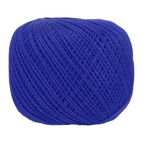 MECCANIXITY Crochet Thread Pearl Cotton Size 3 Deep Blue 164 Yards for Crocheting Tatting Knitting Embroidery Sewing - color: Deep Blue