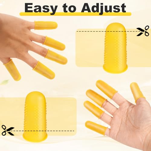 24pcs Silicone Finger Protectors,Rubber Fingers Tips, 3 Sizes