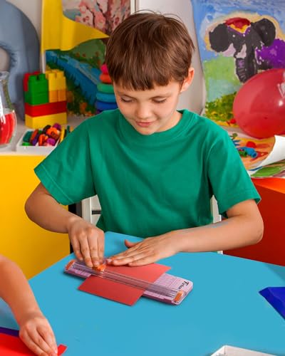 Firbon A5 Paper Cutter, Small Straight Paper Trimmer with Side Ruler - color: A5-pink