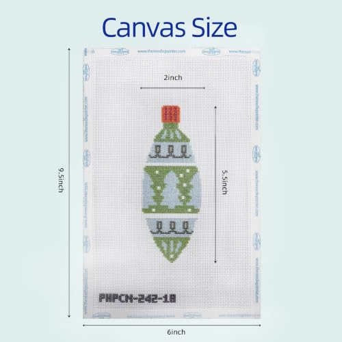 Howie's Needlepoint Bauble Needlepoint Kits for Adults & Beginners, 18 Mesh Printed Needlepoint Canvas, Stamped Patterns Canvas Starter Kits(Festive Baubles 16,5.5"x 2") - color: Festive Baubles 16
