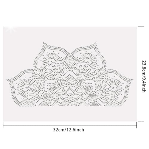 SUPERDANT Flowers Iron on Rhinestones for Clothes Mandala Crystal Heat Transfer Stickers Iron on Decals Rhinestone Patches for Woman T-Shirt Clothing Hoodie Jackets DIY Art Craft Gifts