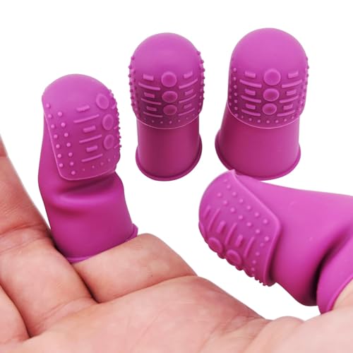 Comfortable Flexible Thimbles | THIK-Grip Thimble | Small (3) - Medium (3) - Large (3) - Comfy | Set of Large Sewing Needles with Case (1) - color: 9-Pack - THIK-Grip Thimbles, size: Small - Medium - Large