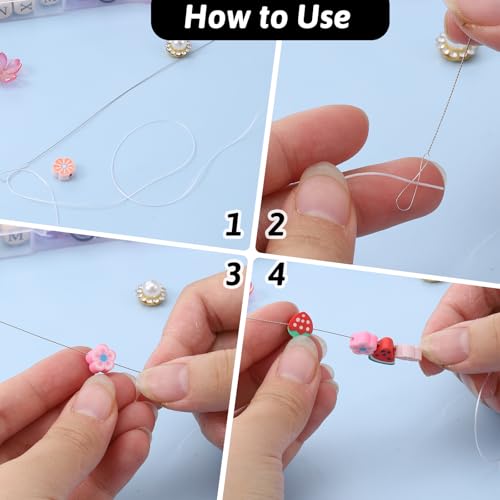 6 PCS Twisted Wire Beading Needles, 2 Sizes Bead Needle for Jewelry Making, Stainless Steel Twisted Wire Beads Needle for Jewelry Making, DIY Crafts(0.4mm, 0.5mm)