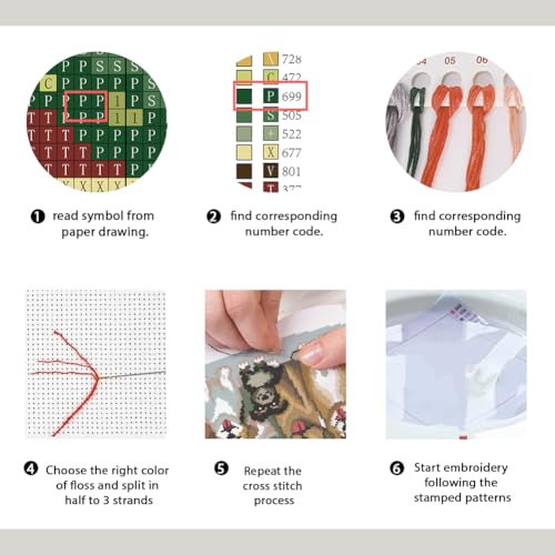 FREEBLOSS 11CT Dog Cross Stitch Kits for Adults Stamped Cross Stitch Wall Hanging Kit Embroidery Starter Set with English Instructions, Sufficient Threads for Beginners
