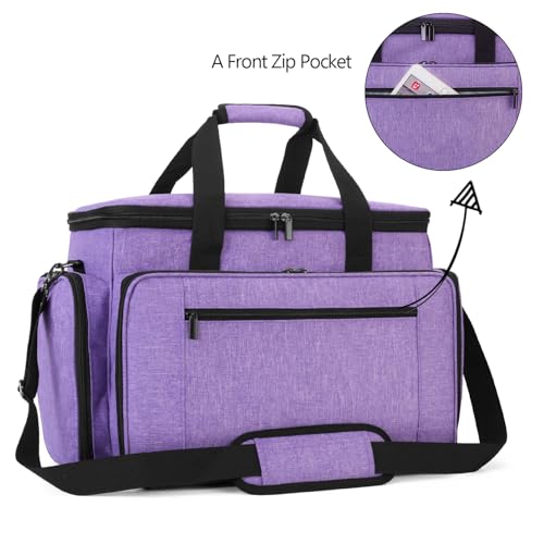 LUXJA Sewing Machine Case with Removable Padding Pad, Purple - color: Purple, style: Sewing Machine Bag
