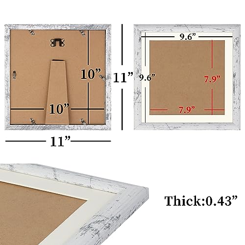 AEVETE Picture Frame 10x10 White Wash Photo Frames Rustic for Wall and Desk - color: White Wash, size: 10x10