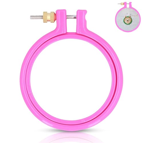 Plastic Embroidery Hoop, 3 Inch Circle Cross Stitch Hoop Embroidery Circle Frames Ring Cross Stitch Supplies for Sewing, Needlework