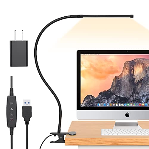 iZELL Desk Light [2-Pack] LED Desk Lamp with Clamp [77 LEDs with 3 Color Modes & 10 Brightness Levels] Flexible Gooseneck Book Light, Easy Clip-on Reading Light - style: [2-Pack] 1 LED Lamp