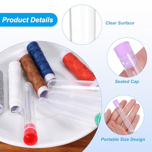 PATIKIL 3" Length Plastic Sewing Needle Storage Holder, 10 Pcs Portable Matte Embroidery Needle Pin Toothpick Storage Tubes Case for Craft Knitting, Purple - color: Purple, size: 3"