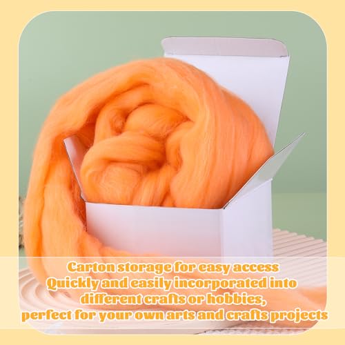 3.53oz Needle Felting Wool Roving Wool for Felting Wool Felting Supplies - color: dark orange