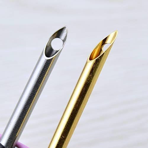 2 Pcs Embroidery Needle Pen and Threaders Wooden Handle Embroidery Pen Set Sewing Embroidery Punch Needle Weaving Tools for DIY Craft Stitching Applique Embellishment
