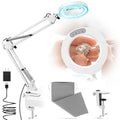 10X Magnifying Glass with Light and Stand,Hands-Free Desk Magnifier - color: White Magnifying Glasses With Light