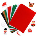 Caydo 12 Pieces A4 Christmas Felt Fabric Sheets, 5 Colors Felt Sheets Craft