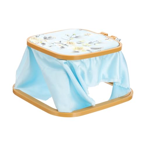 PATIKIL 7.1" x 6.7" Square Embroidery Hoop Stand, Adjustable ABS Plastic Cross Stitch Stand Hands-Free 2-Tier Embroidery Hoop Holder Punch Needle Frame for Sewing Arts Needlework, Khaki - color: Khaki, size: 7.1" x 6.7"