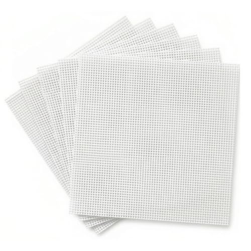 Aspen Lane 18 Mesh Blank Needlepoint Canvas 8" x 8", Cotton White, 6 Pack