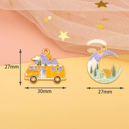 Moon and Tour Bus Needle Minder for Embroidery, Magnetic Pin Holder for Cross Stitch, Needlework and Embroidery Accessories （2 PCS）