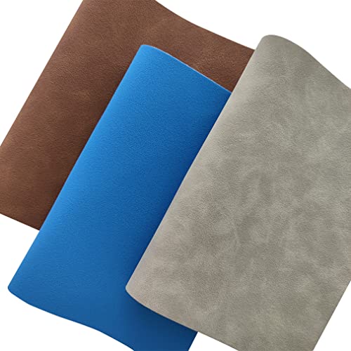8 Pcs Frosted Suede Faux Leather Fabric Blue Brown Color Velvety Touch Soft Synthetic PU Leather for Hair Bows Earrings Jewelry Making - color: Frosted-light Color