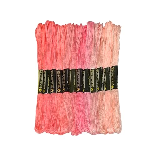 Friendship Bracelet String 12 Skeins, Embroidery Floss Cross Stitch Embroidery Thread Floss Bracelet Making Yarn, Craft Floss (Pink Series) - color: Pink Series