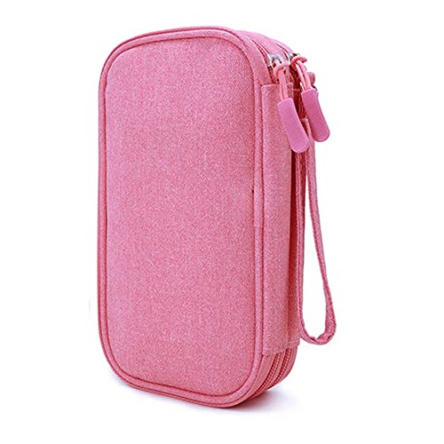 Diabetic Supplies Travel Case Organizer for Test Strips, Lancets, Needles, Lancing Device, Glucose Meter, Alcohol Wipes, Insulin Pens, Syringes, Diabetes Testing Kit Storage Bag (Pink) - color: Pink